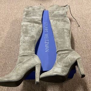Stuart Weitzman gray suede over the knee boots